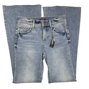 NWT - Express 70's Flare Mid Rise Light Wash Denim Jeans